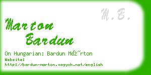 marton bardun business card